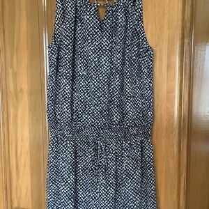 White House Black Market Black and White Printed Sundress